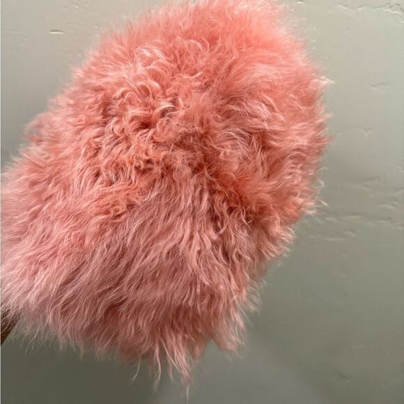Flamingo Pink Real Curly Shearling Handmade Top HandleBag/Shoulder Bag/Crossbody - Picture 13 of 16